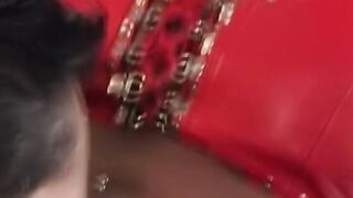 Pornstar Anett Larman fucks in fishnet stockings
