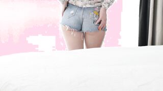 Turned On Romanian beauty Candice Demellza masturbates her soak twat inside bed at home