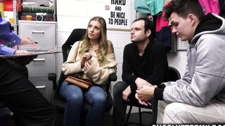 Cougar Kenzie Love getting boned by the security guard while her hubby and stepson view