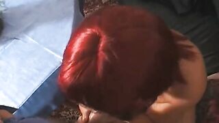 housewife blows vacuum cleaner salesman's nuts empty