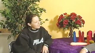 19 year old mastrubates her tight holes until it leaks