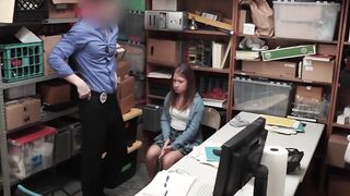 Curvy babe Brooke Bliss Caught Shoplifting and taken for Interrogation