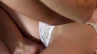 Blonde teenagers banged! and filled with warm cum inside her unshaved