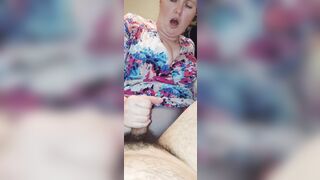 Squirting on a Rough Penis then Using Juices to Jerk and Taste Every Last Drop of
