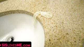 Found someone else's condom in my step sister's snatch and fuck her