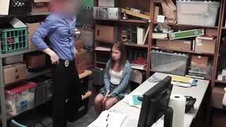 Curvy goddess Brooke Bliss Caught Shoplifting And Taken For Interrogation