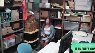 Curvy goddess Brooke Bliss Caught Shoplifting And Taken For Interrogation