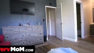 Long Boobs stepmom catches her stepson jerking off