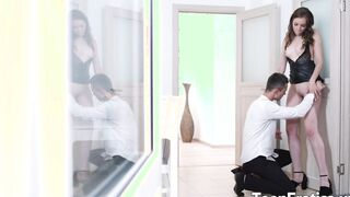 Goddess Date with Tall and Hottie Barely Legal Vika Lita Ends with Cum into Her Mouth
