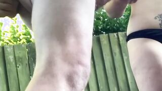 Sexsual neighbours outside hand job with long cummed