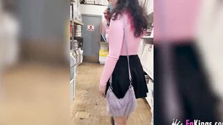 Red Haired 18 Inna takes us skating and shows her nude body into outdoors