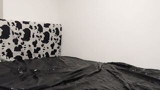 Toy fucking with oil and huge natural udders