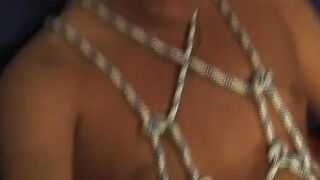 FETISH Hardcore she ties up her gf and jerks his penis without restraint