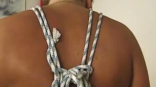 FETISH Hardcore she ties up her gf and jerks his penis without restraint
