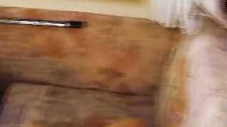 chubby MILF gets rough dick into her chubby snatch on the couch