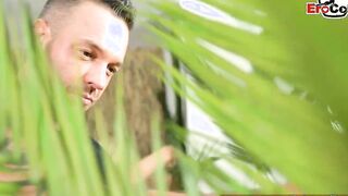 German Sex game show with skinny blonde and dark hair cougar