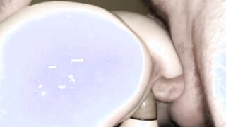 Cheating ex-wife blindfolds cuckold hubby for a dvp dpp double vaginal double penetration cumshot to got