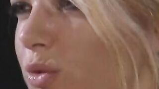 goddess women with monstrous breasts is sucking off dick on her knees