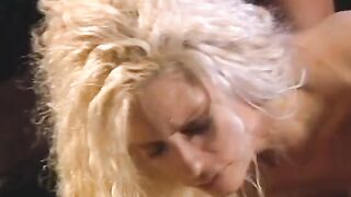 Goddess blonde takes a pounding from behind on table