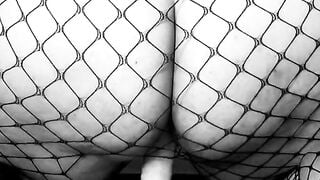 LiaKahn Spanish MILF fucks her sex toy clothed inside a fishnet bodysuit