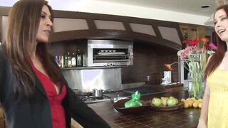 Red Head lesbo booty licking big boobed MILF