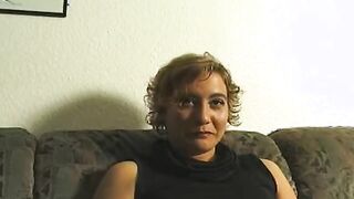 old woman fucks tremendously the thick sex toy until it leaks out of her