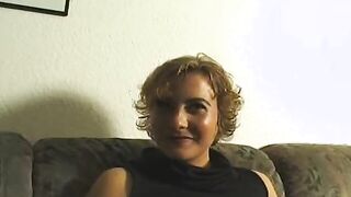 old woman fucks tremendously the thick sex toy until it leaks out of her