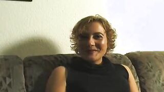 old woman fucks tremendously the thick sex toy until it leaks out of her