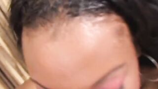 Masturbating ebony office bimbo gets licked by white dude then gets fuck
