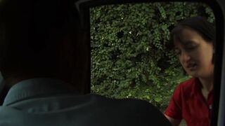 freaky thot roadside forked up and plowed rough into camper van