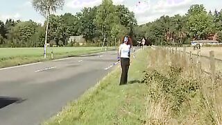 farmer sluts makes picnic into the forest