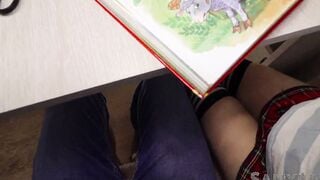 HAND JOB CLASSMATE UNDER THE TABLE INSIDE A LITERATURE LESSON- SANYANY