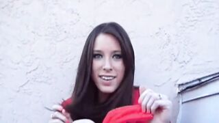 BrookeSkye went to the rooftop and rubbing her twat