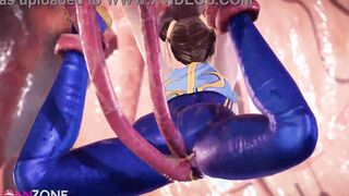 Fortnite Chun Li gets pounded by tentacles