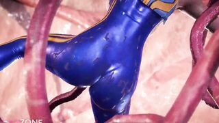 Fortnite Chun Li gets pounded by tentacles