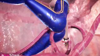 Fortnite Chun Li gets pounded by tentacles