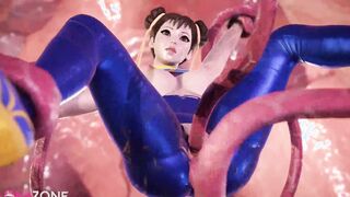 Fortnite Chun Li gets pounded by tentacles