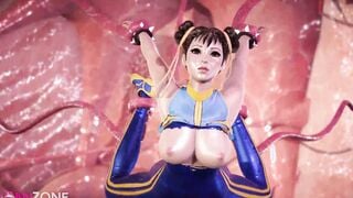 Fortnite Chun Li gets pounded by tentacles