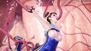 Fortnite Chun Li gets pounded by tentacles