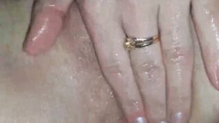 Amateur Cutie cougar fucking her cunt with a long vibrator but licking his booty is what