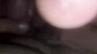 Amateur Cutie cougar fucking her cunt with a long vibrator but licking his booty is what