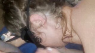 Amateur Cutie cougar fucking her cunt with a long vibrator but licking his booty is what