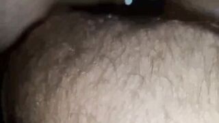 Amateur Cutie cougar fucking her cunt with a long vibrator but licking his booty is what