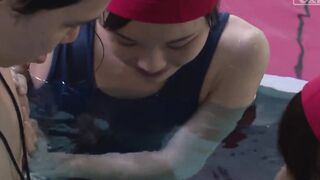 Japanese schoolgirls give swim coach underwater oral sex