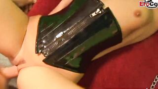 British slim small boobs performer get hardcore 3 way anal