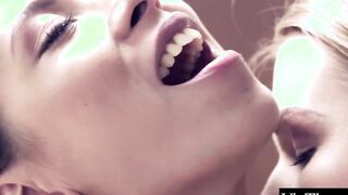 Huge Boobed Bae and beauty blonde spend their date night licking each other's