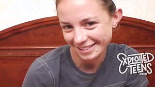 Barely Legal with dreadlocks and a bush makes her first porn