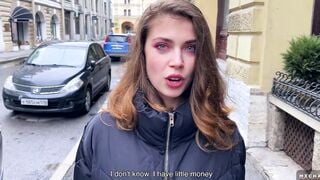 A Simple Request on the Street Ended with an Unexpected Ending - Cum on Twat and Put on Lingerie