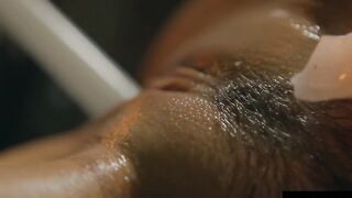 beauty Dark Haired Squirting as she Fucks herself with a Lit Candle