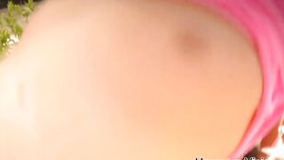 Thin Dark Hair Honey Takes a Hugest Penis at Pool